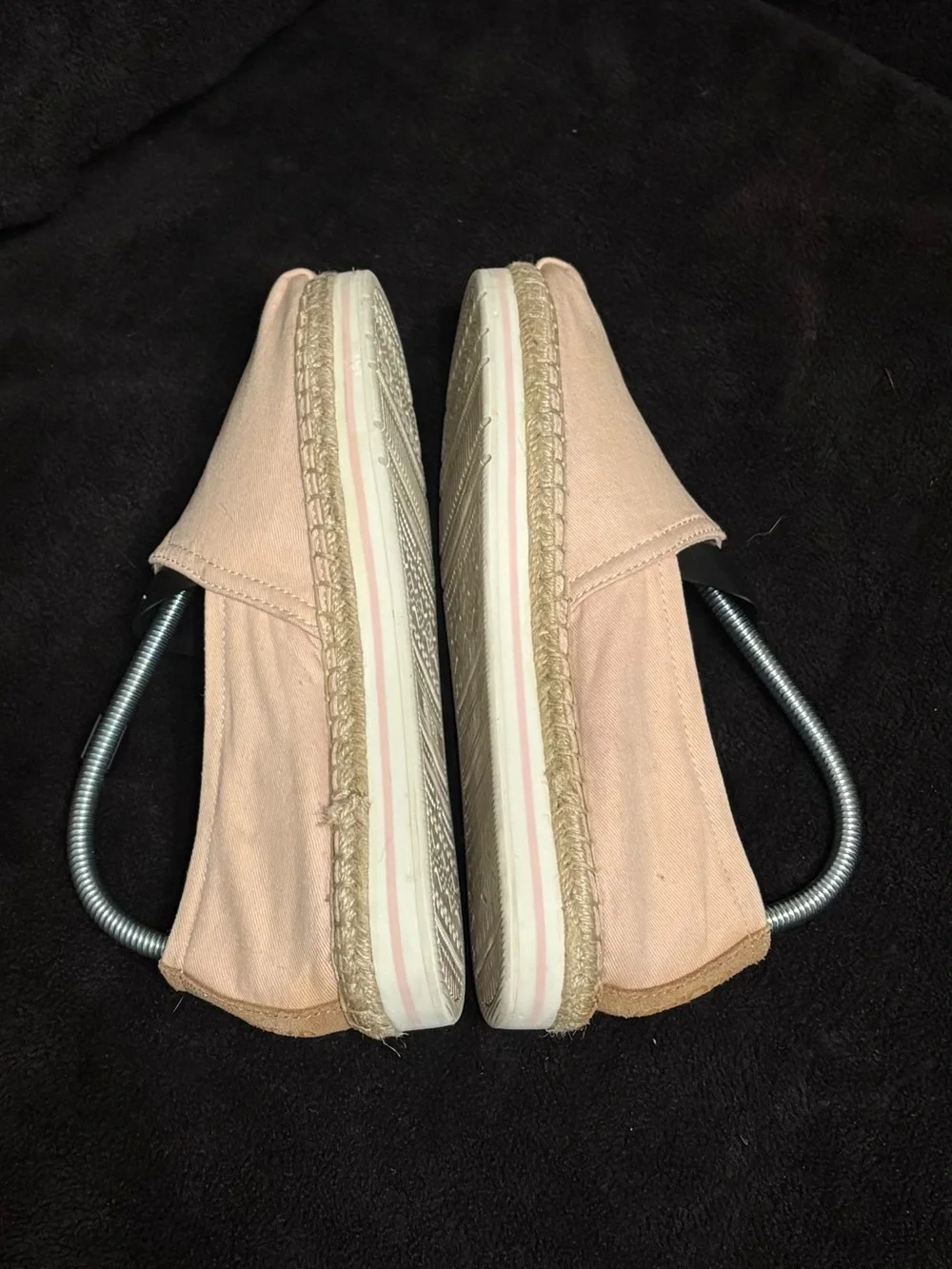 Bobs Skechers breeze light Pink Canvas espadrille alpargata Slip On flat sz 8.5